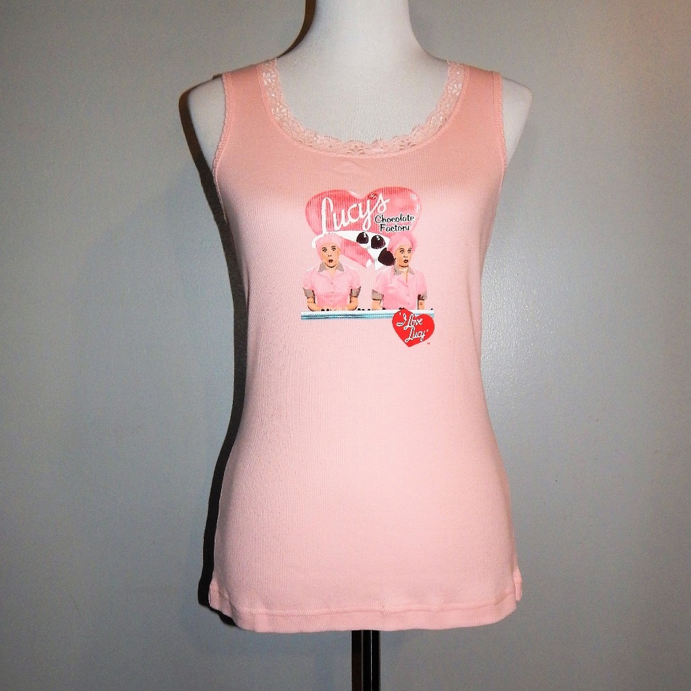 I Love Lucy Pink Sleeveless Tank Top